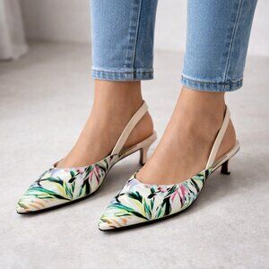 Peter Kaiser Floral Patent Leather Slingback Heels Size 4